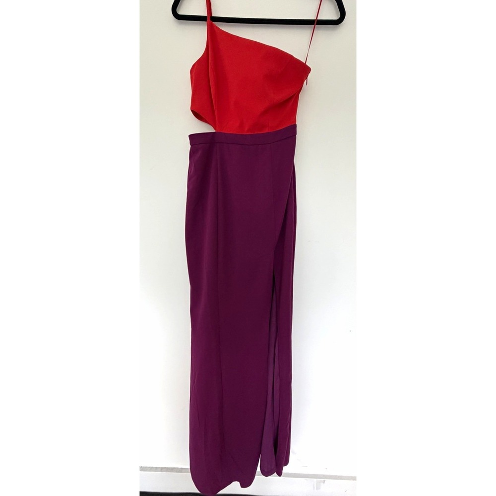 MANIJU Women Dress Sz SMALL Red Purple Spaghetti Strap Style Y2K Modern